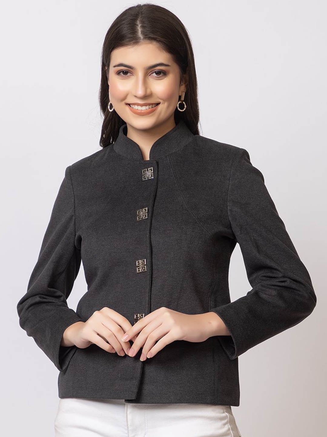 

GFO Self-Design Single-Breasted Blazers, Grey