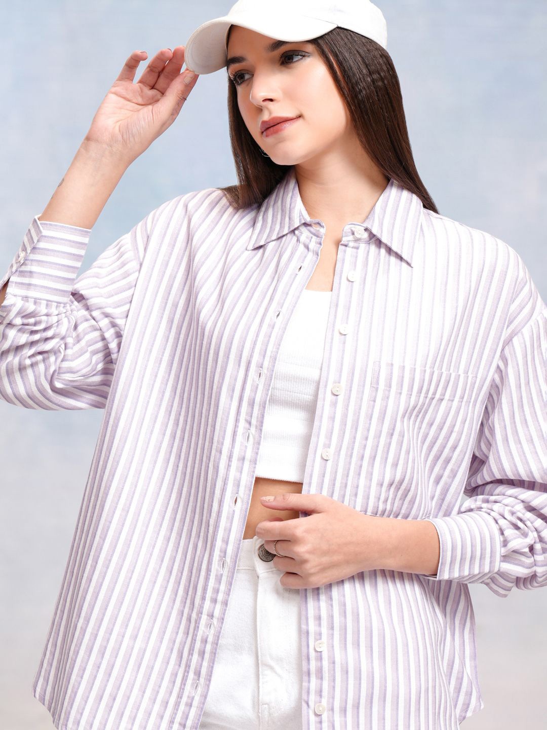 

Tokyo Talkies Women Opaque Striped Casual Shirt, Multi