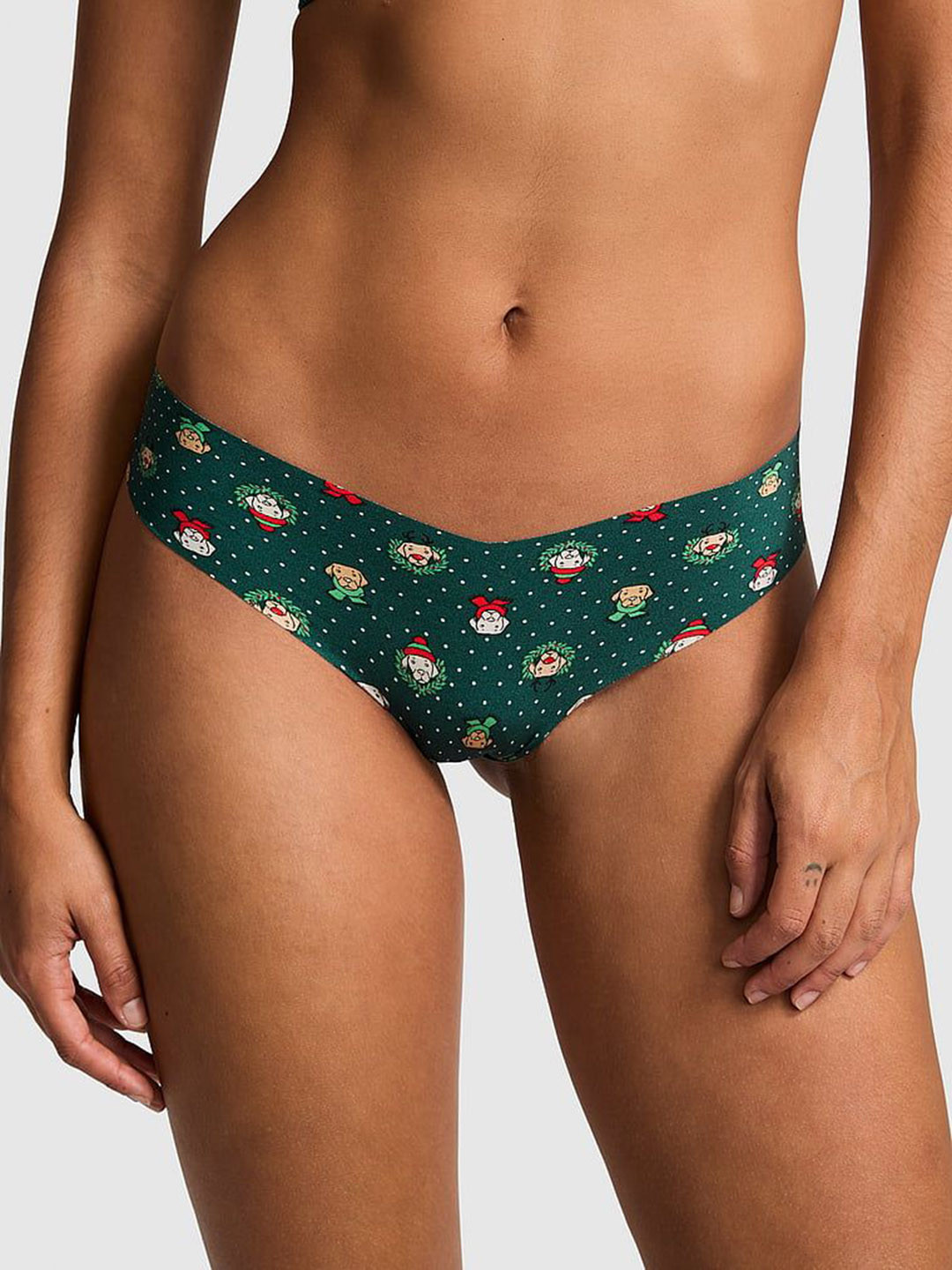 

Victoria's Secret Women Printed Low-Rise Thong Brief, Green