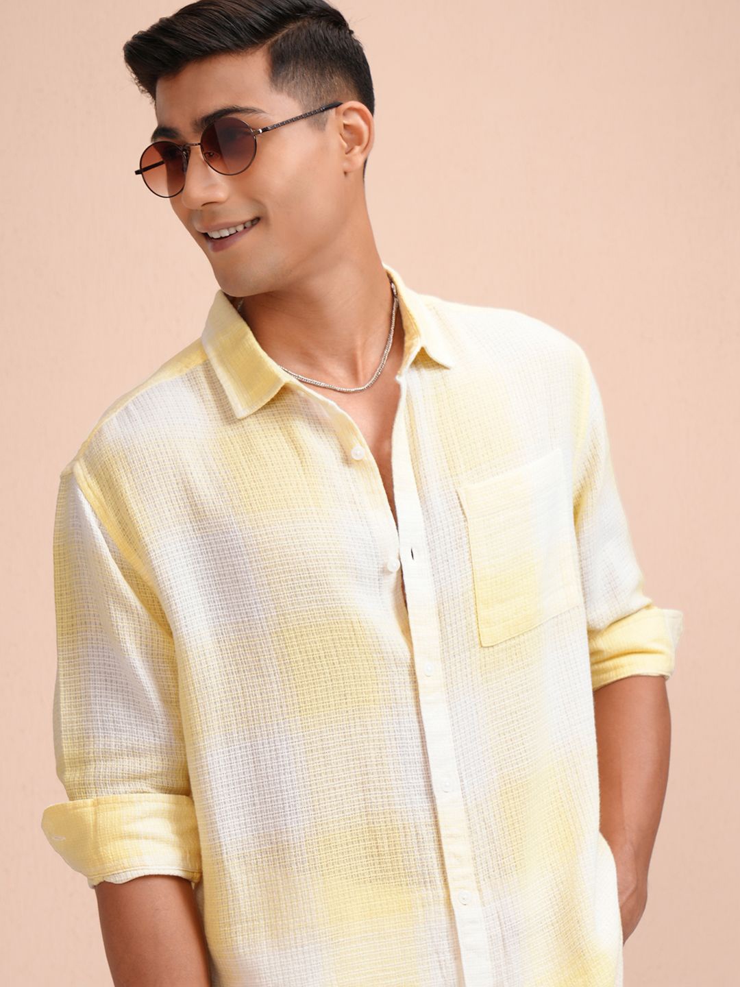 

LOCOMOTIVE Men Opaque Casual Shirt, Yellow