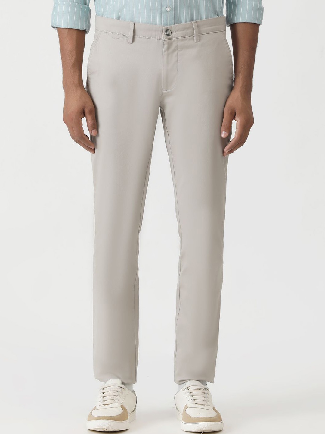 

Greenfibre Men Mid-Rise Super Slim Fit Cotton Trouser, Grey