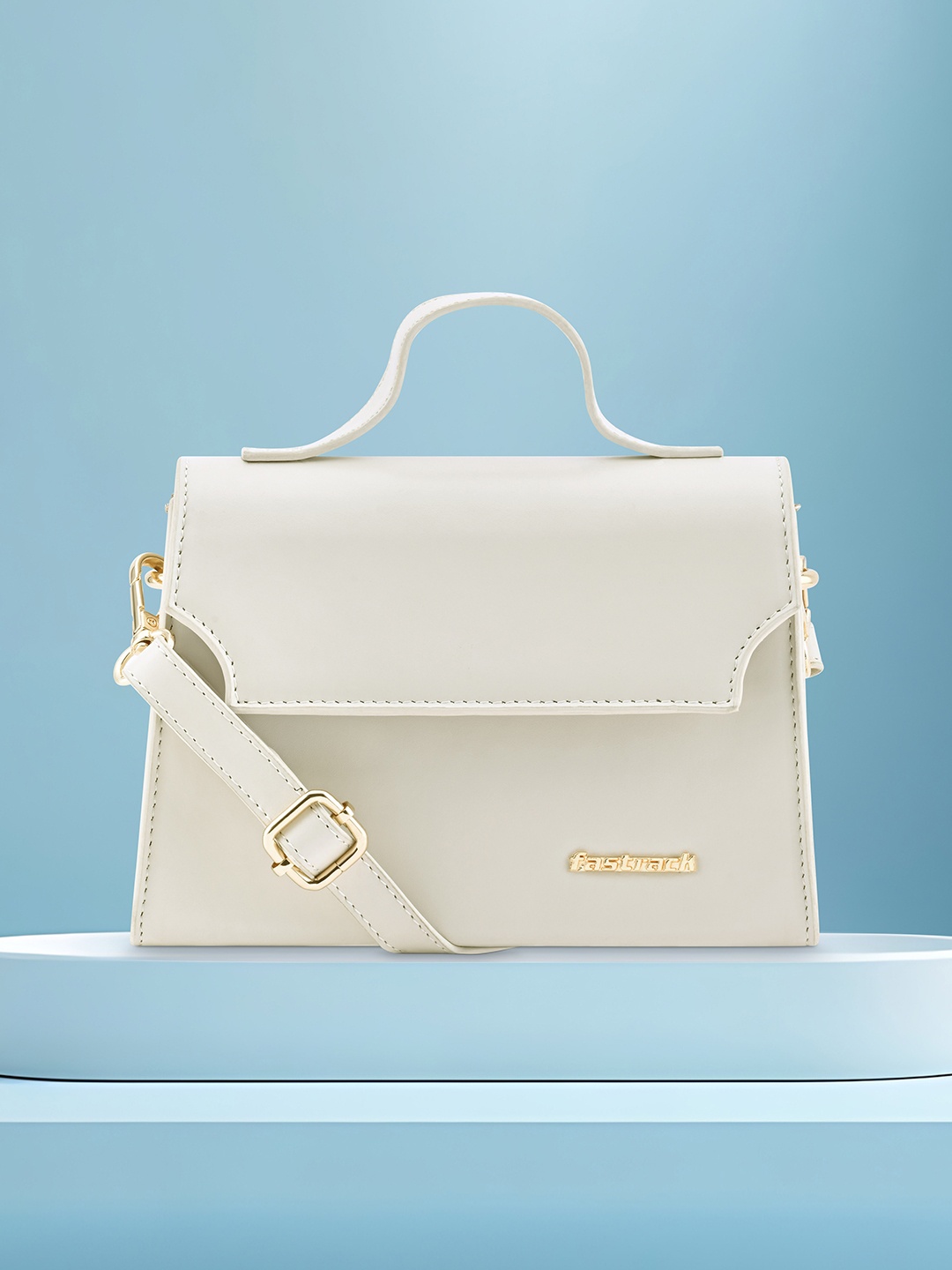 

Fastrack Structured Sling Bag with Cut Work, White
