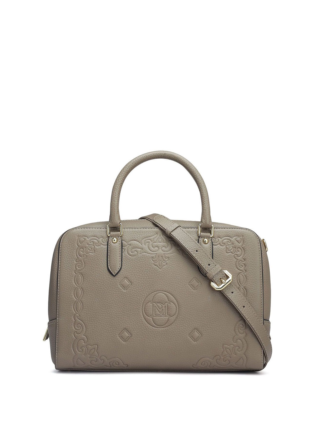 

Da Milano Leather Bowling Satchel, Grey