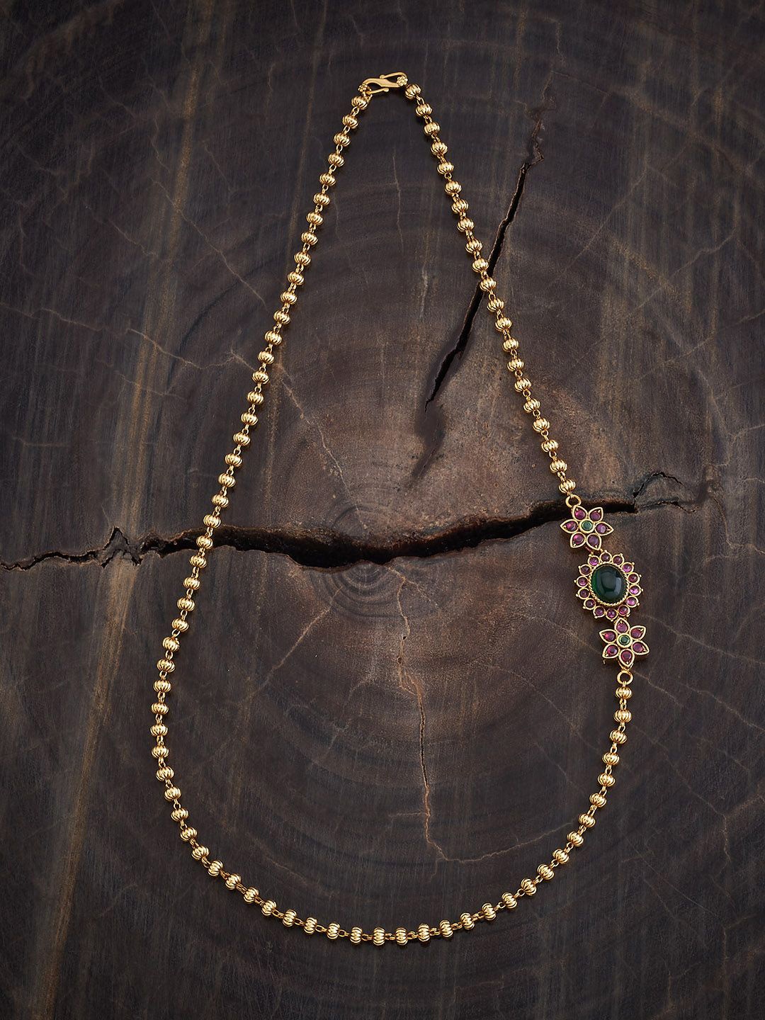 

Kushal's Fashion Jewellery Gold-Plated Stone Studded Antique Necklace