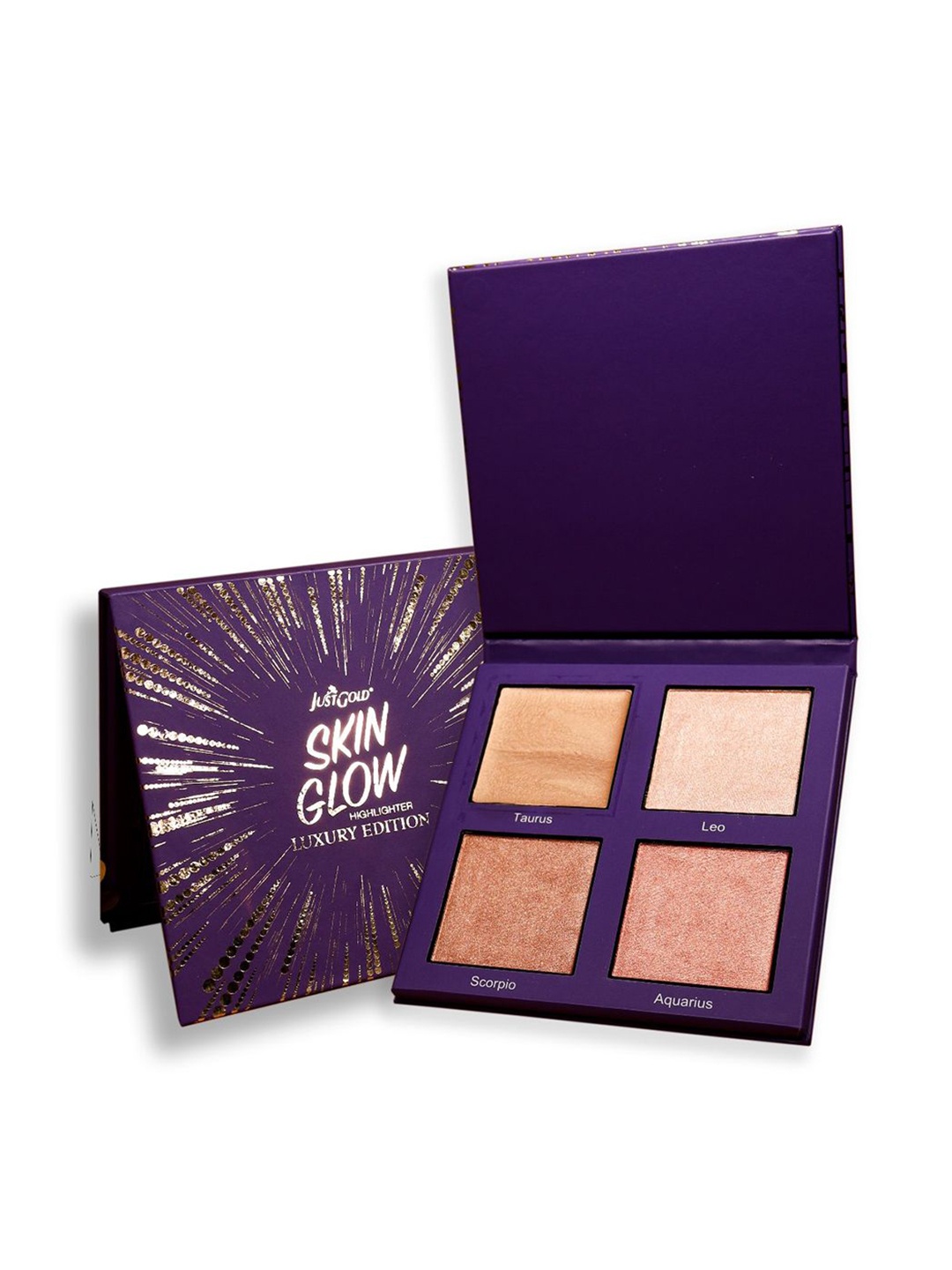 

JUSTGOLD Skin Glow Luminous Face Highlighter Palette - 12.8 g - Shade - 02, Purple