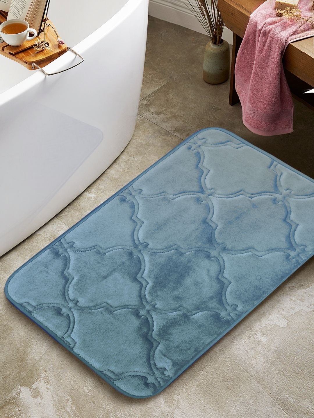

BIANCA Blue Anti-Slip Bath Rug
