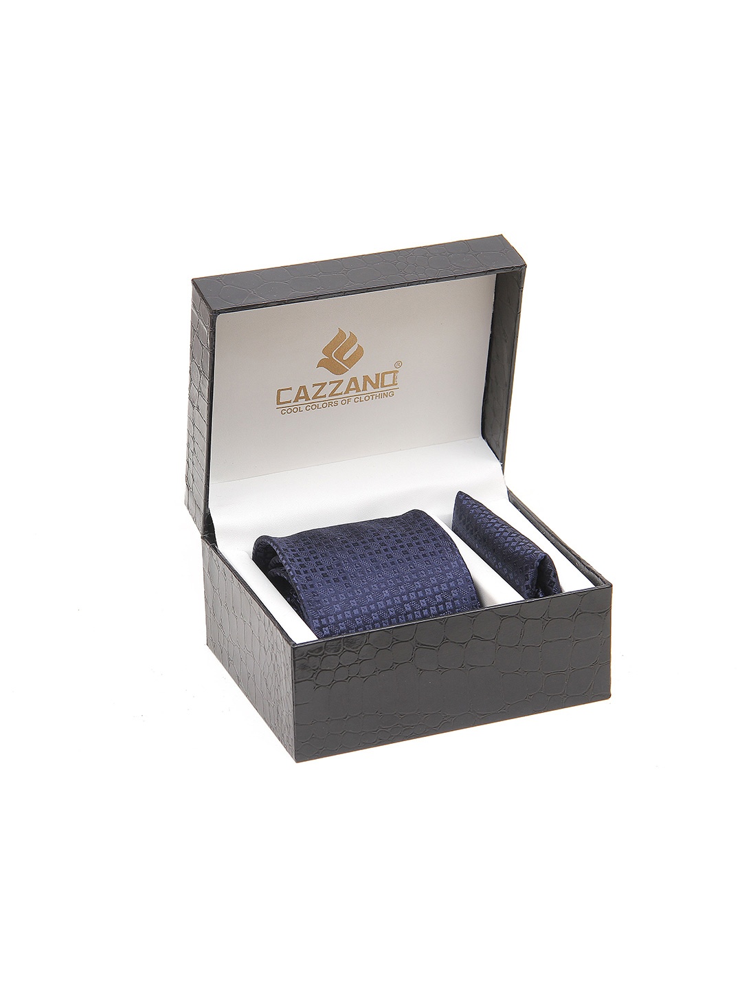 

Cazzano Men Accessory Gift Set of Tie With Pocket Square, Blue