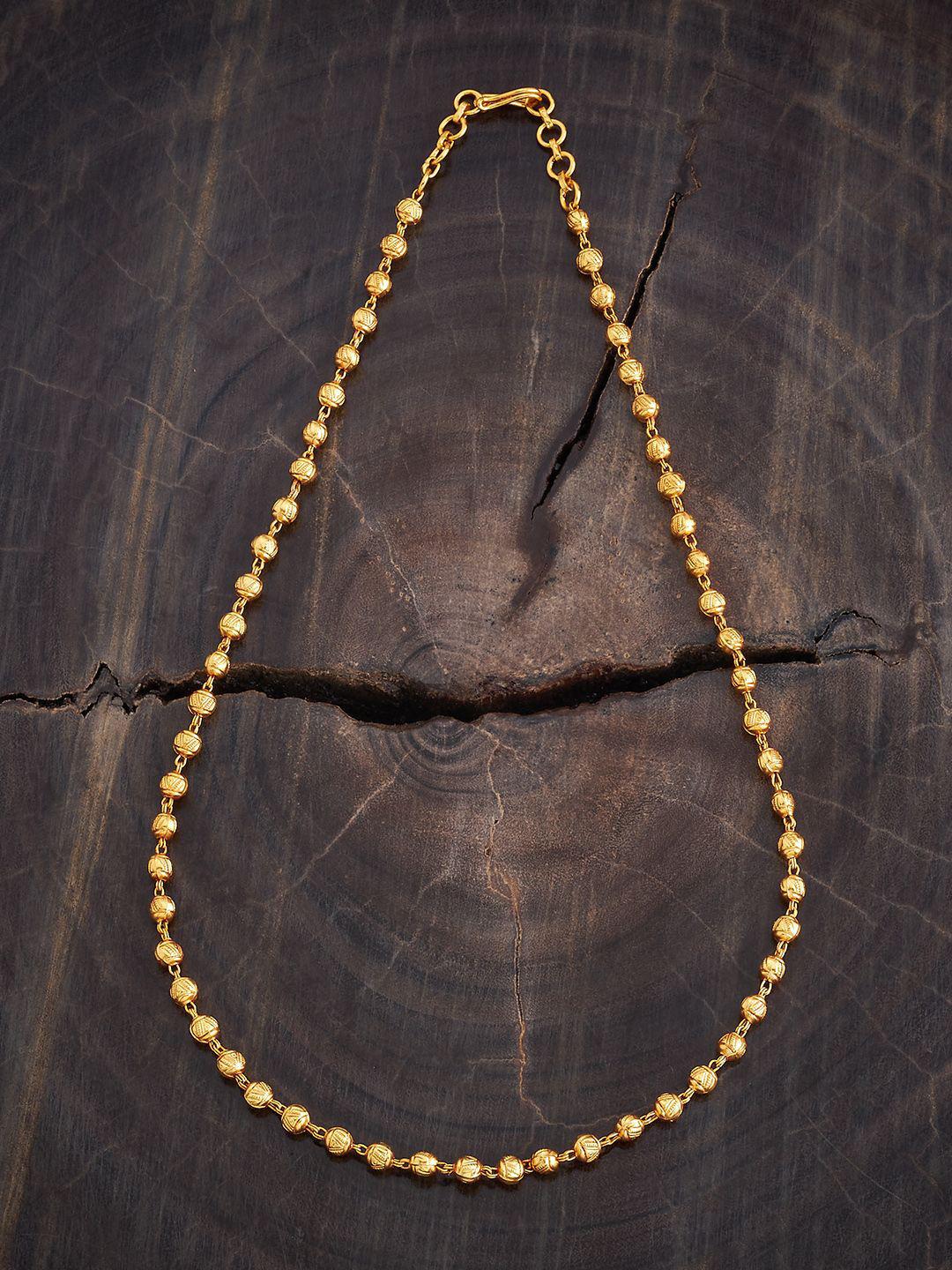 

Kushal's Fashion Jewellery 92.5 Pure Silver Gold-Plated Temple Chain