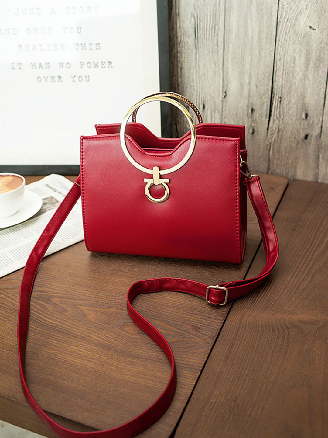 

StyleCast x Revolte PU Swagger Handheld Bag, Red