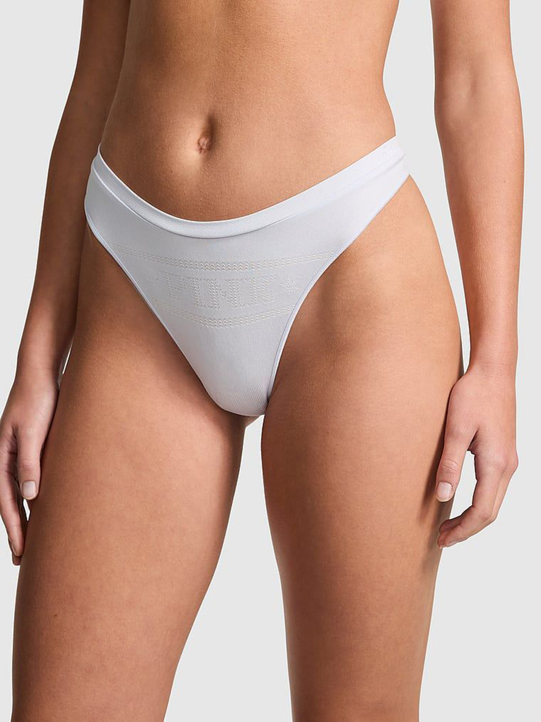 

Victoria's Secret Women Low-Rise Seamless High-Leg Thong Briefs, Blue