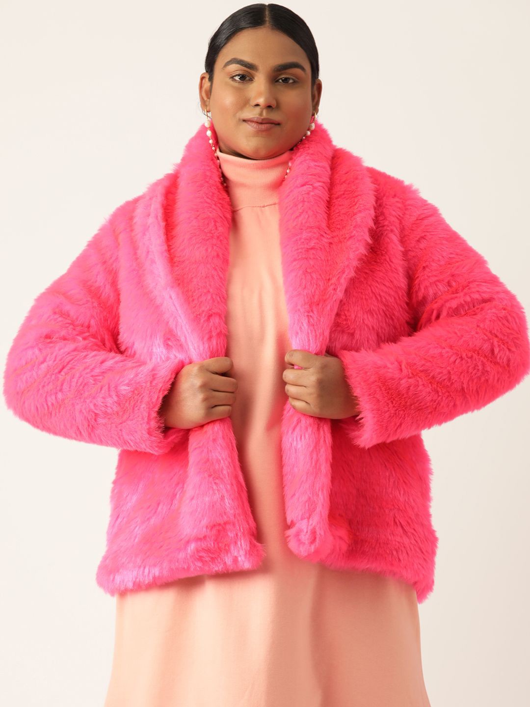 

theRebelinme Women Open Front Jacket, Pink