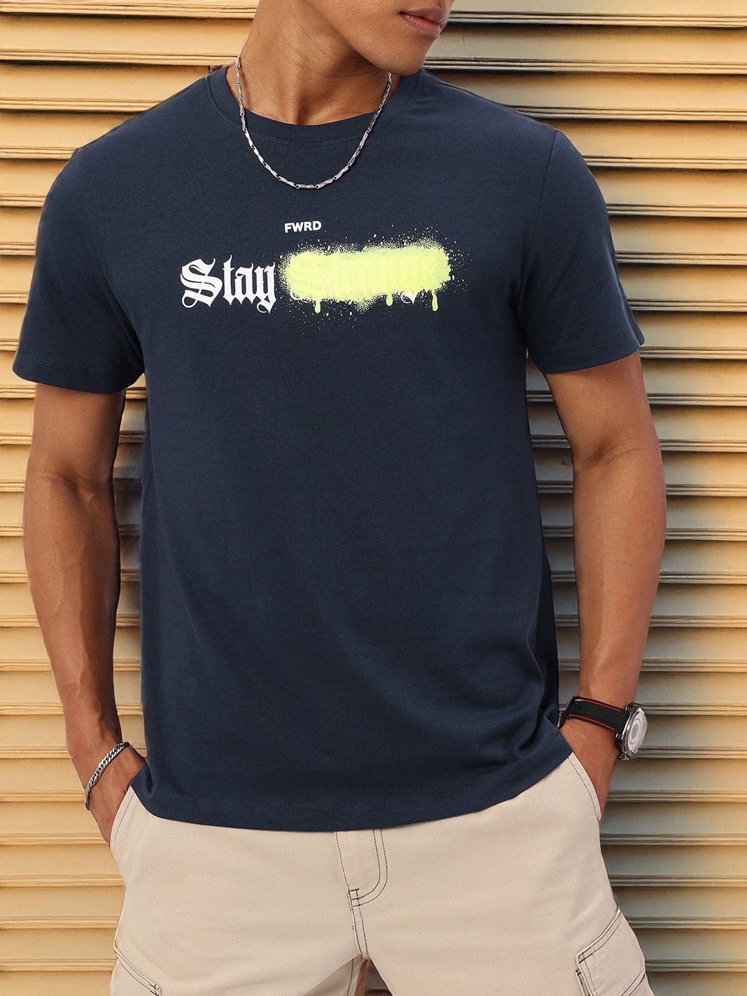 

Kook N Keech Street Vibe Typography Printed T-shirt, Navy blue