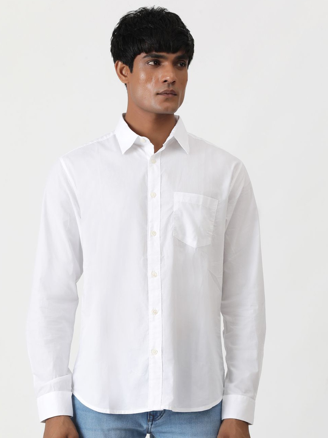 

Greenfibre Men Slim Fit Opaque Casual Shirt, White