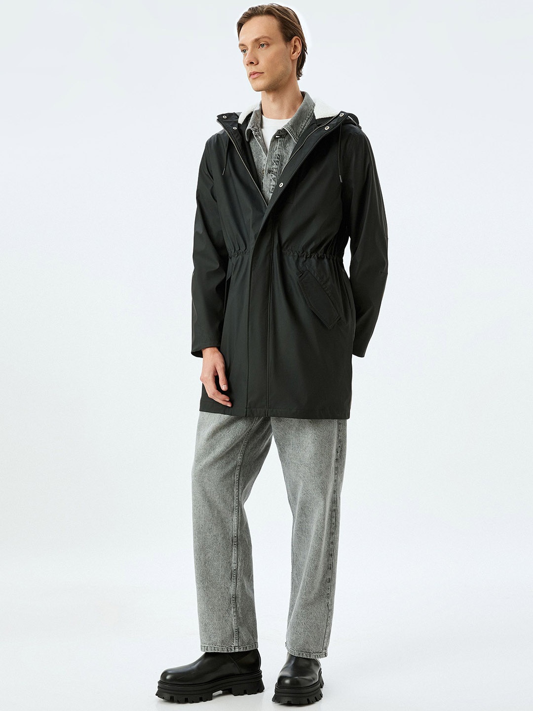 

Koton Men Longline Parka Jacket, Black