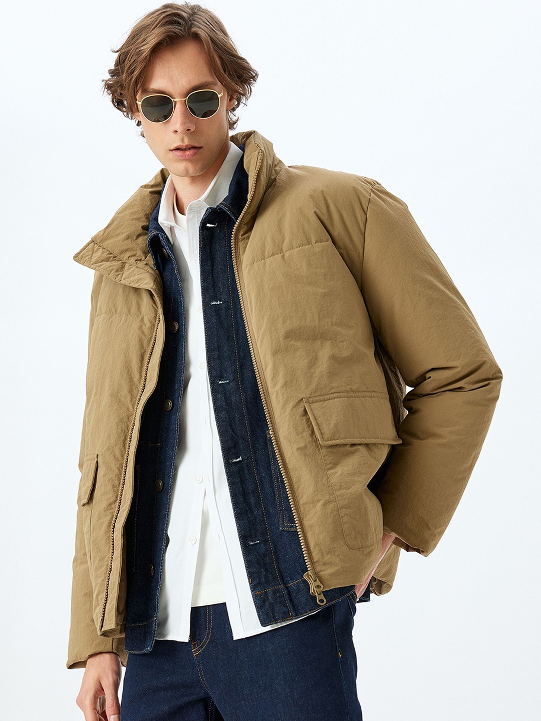 

Koton Men Longline Padded Jacket, Beige