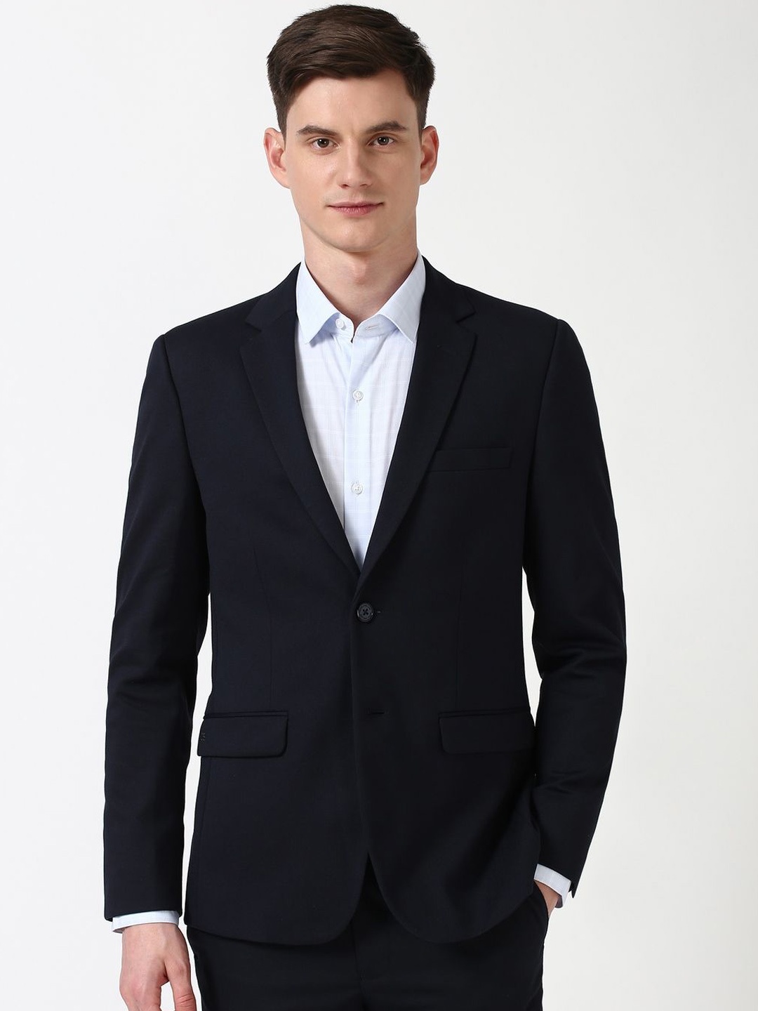 

Peter England Elite Slim-Fit Single Breasted Blazer, Black