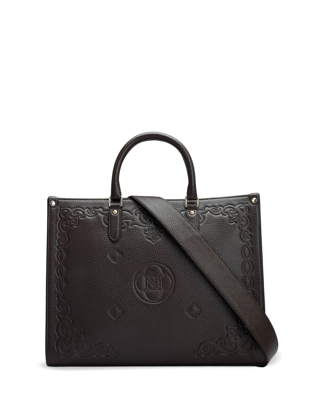 

Da Milano Leather Structured Handheld Bag, Brown
