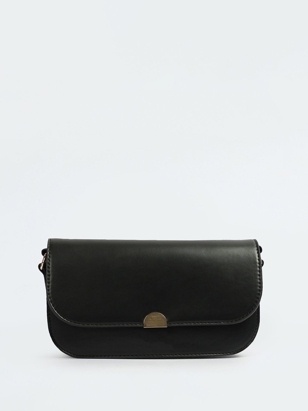 

max PU Half Moon Sling Bag with Bow Detail, Black