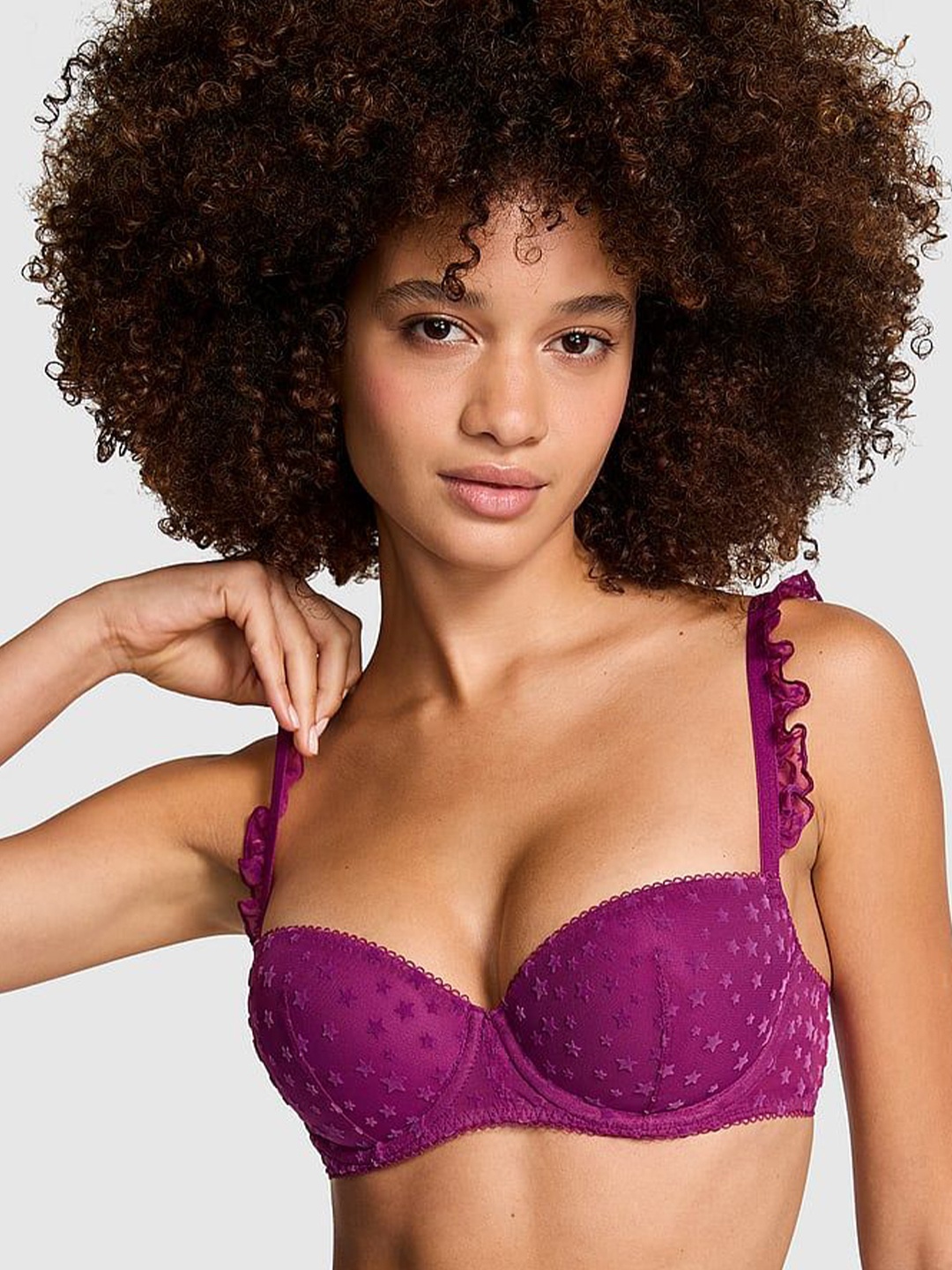 

Victoria's Secret Women Half Coverage Underwired Heavily Padded Balconette Bra, Purple