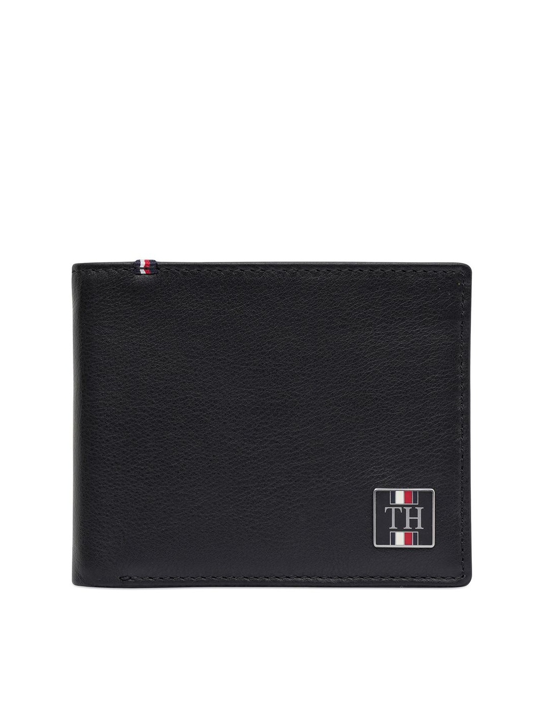 

Tommy Hilfiger Men Textured Leather Brand Logo Two Fold Wallet, Black