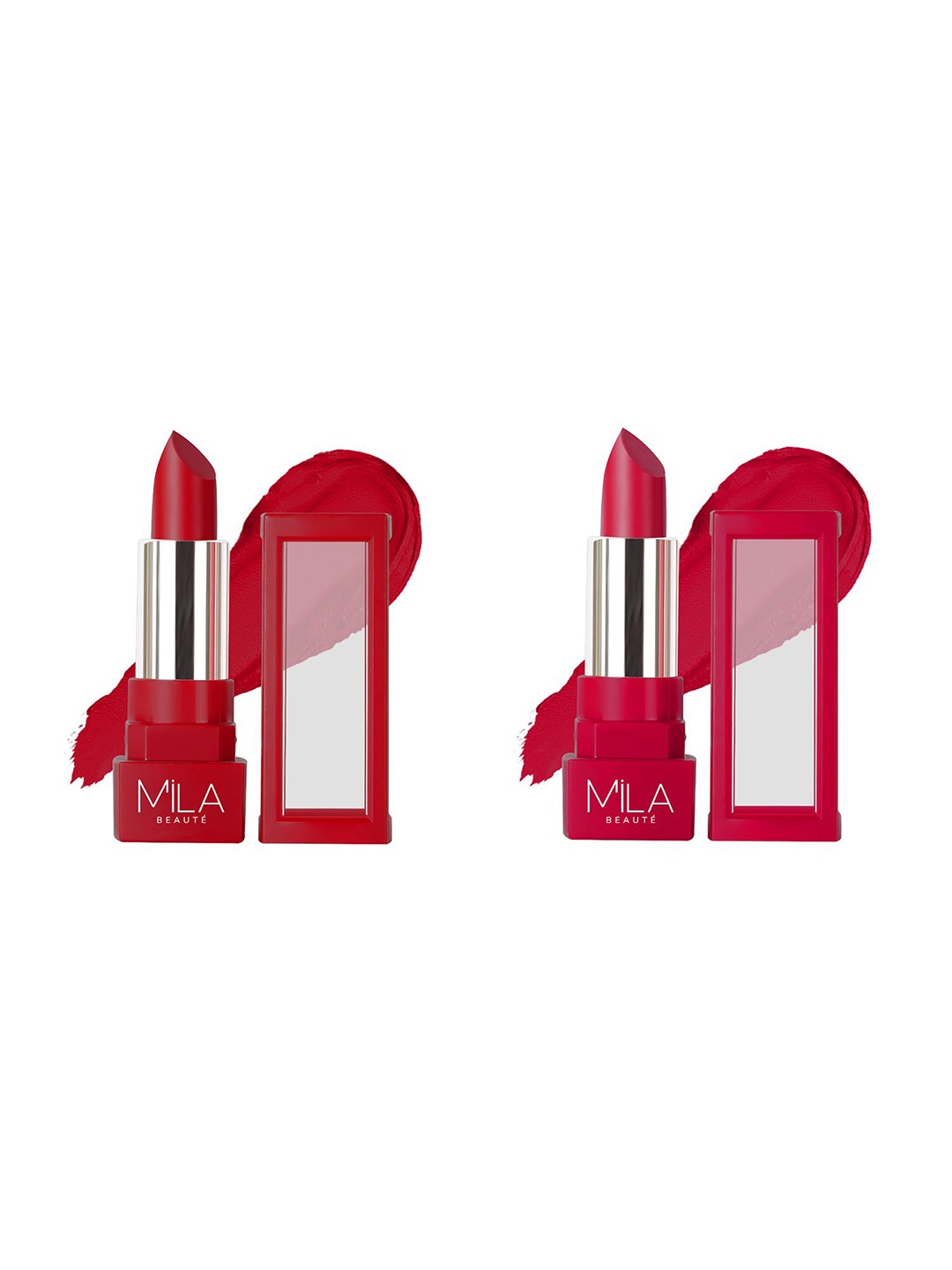 

MILA BEAUTE Set Of 2 Highly Pigmented Lipstick - 4.2 g Each - Shade - 503 - 506, Red