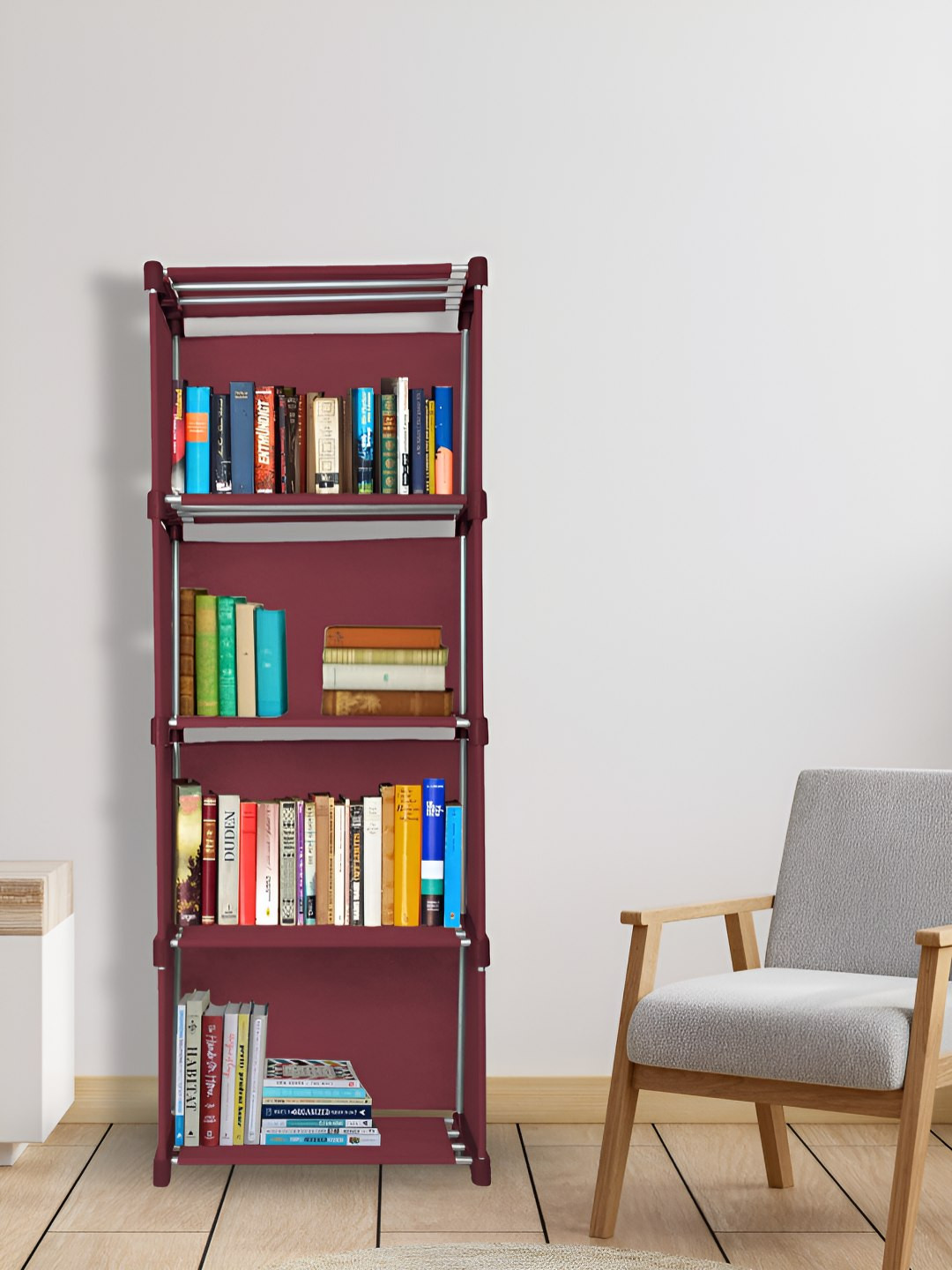 

Decent Hut Maroon 5-Tier Multipurpose Storage Rack Organizer