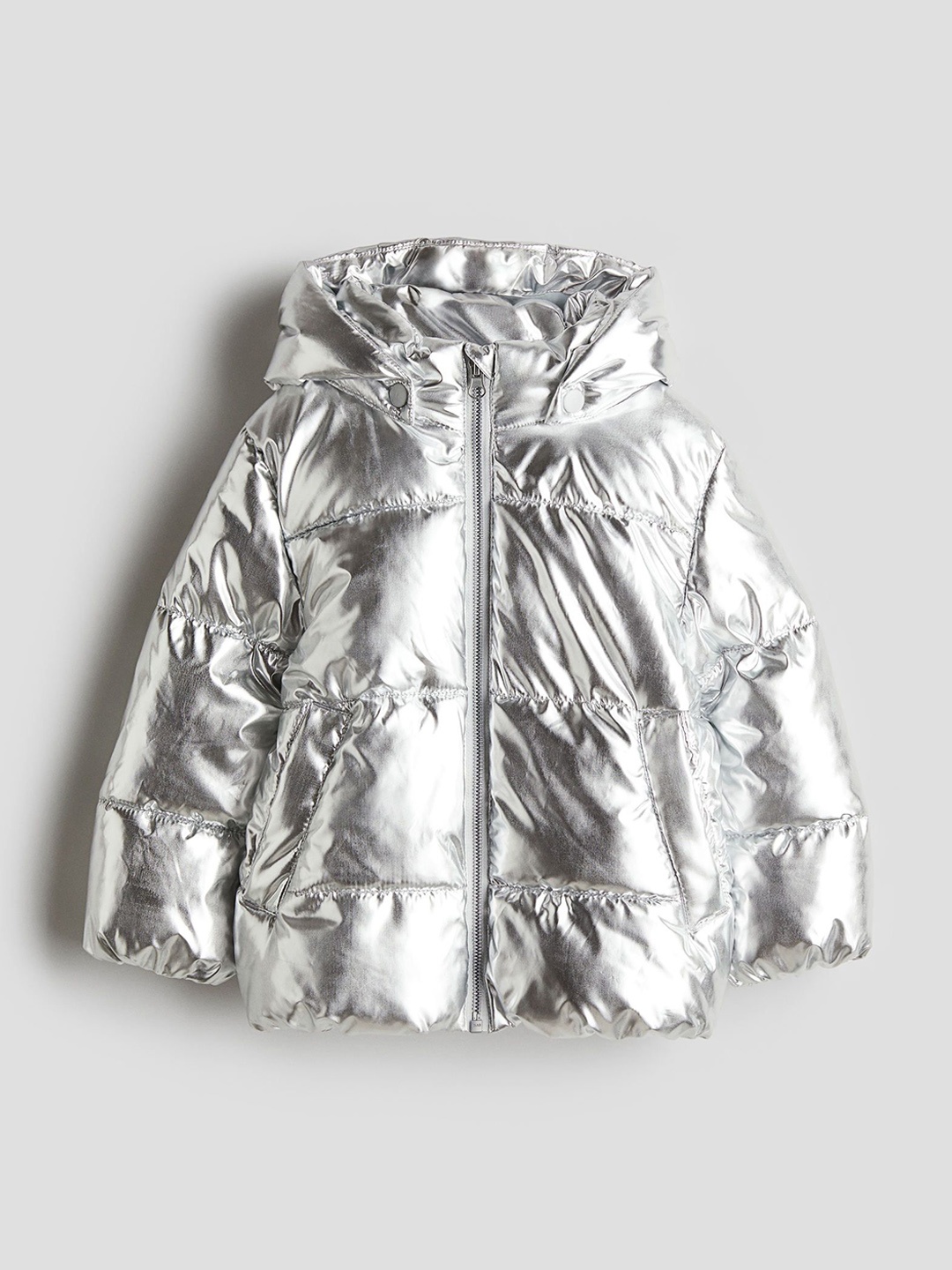 

H&M Girls Shimmering Puff Jacket, Silver