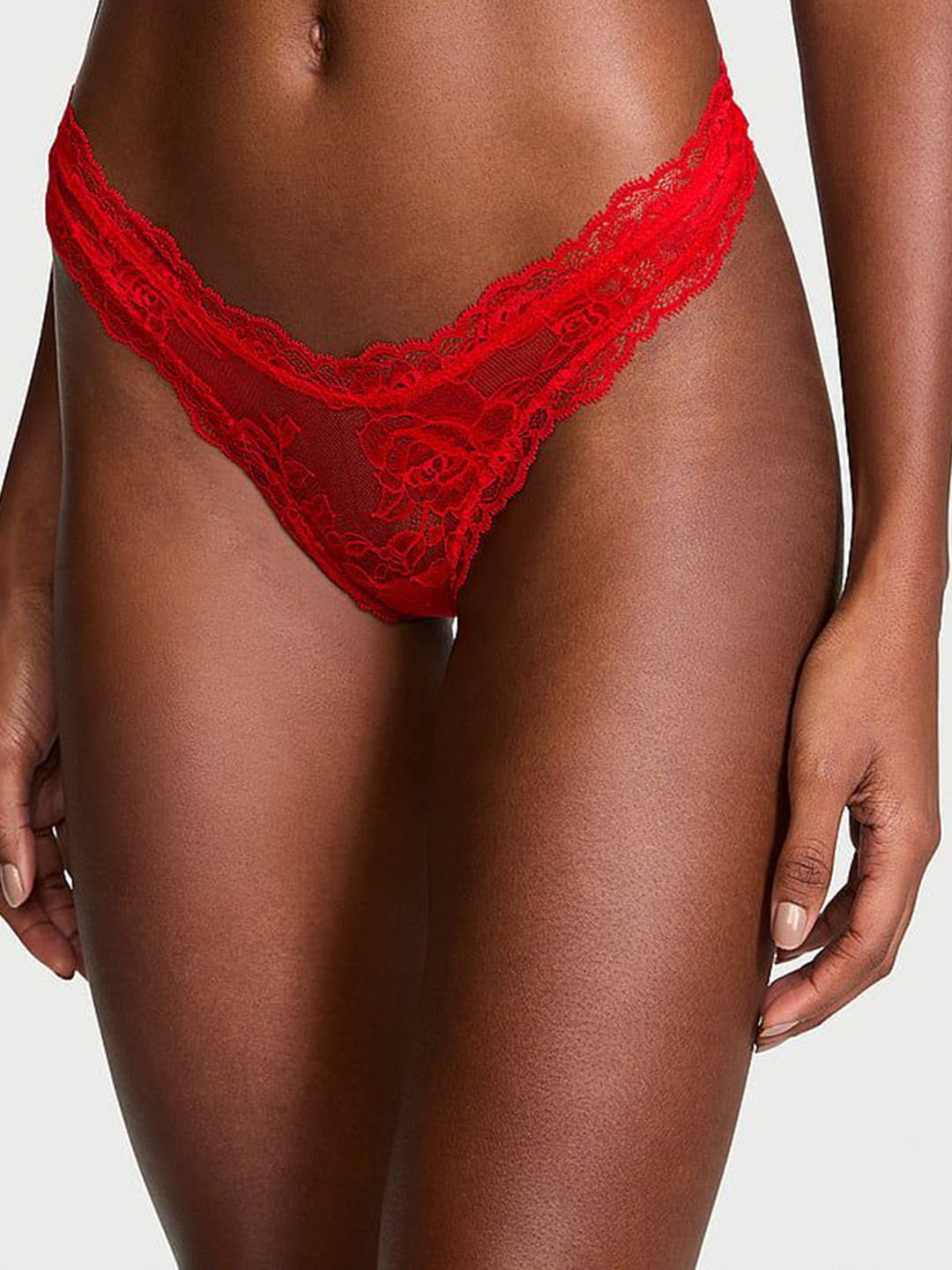 

Victoria's Secret Women Self-Designed Lace High-Leg Thong Brief, Red