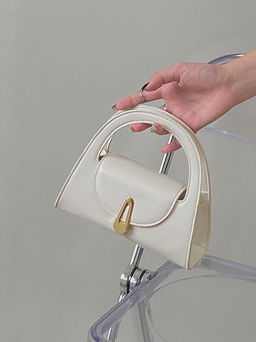 

StyleCast x Revolte PU Satchel with Applique, White