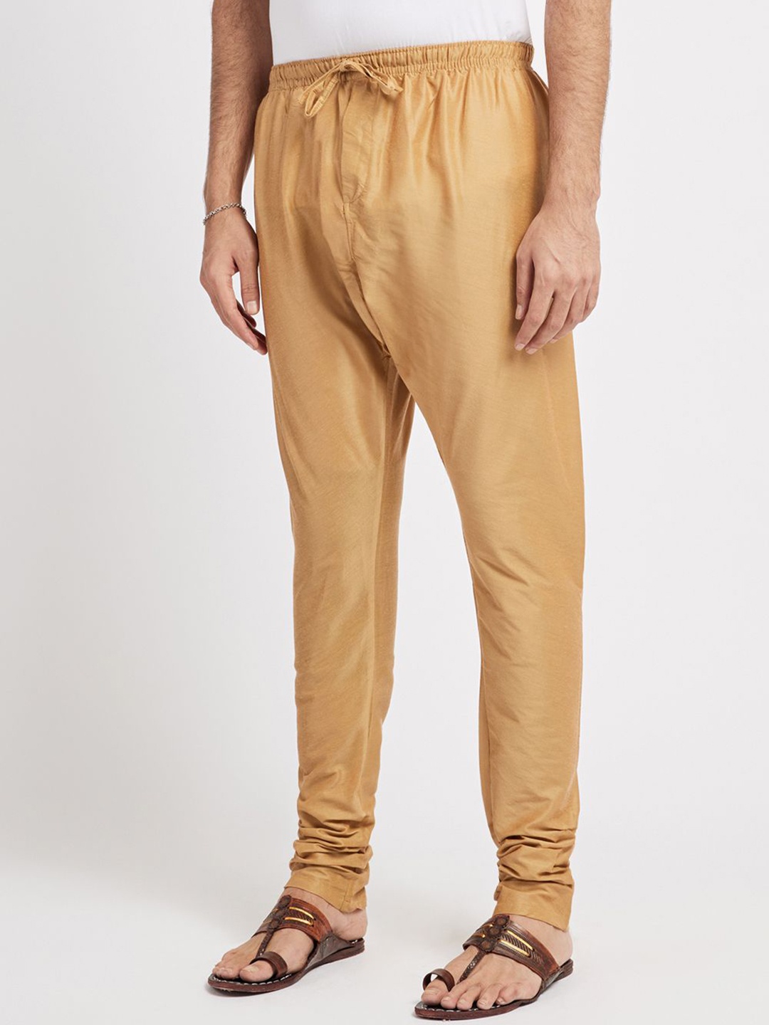 

Ethnic India Men Mid-Rise Slim Fit Churidar, Beige