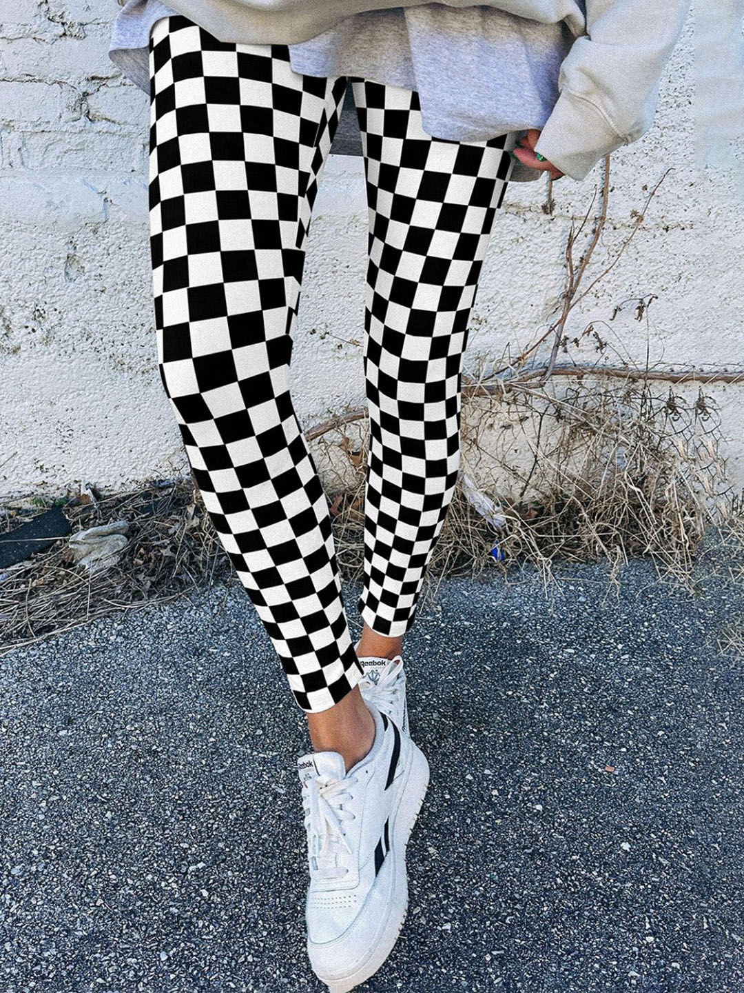 

StyleCast Women Checked Ankle Length Leggings, White