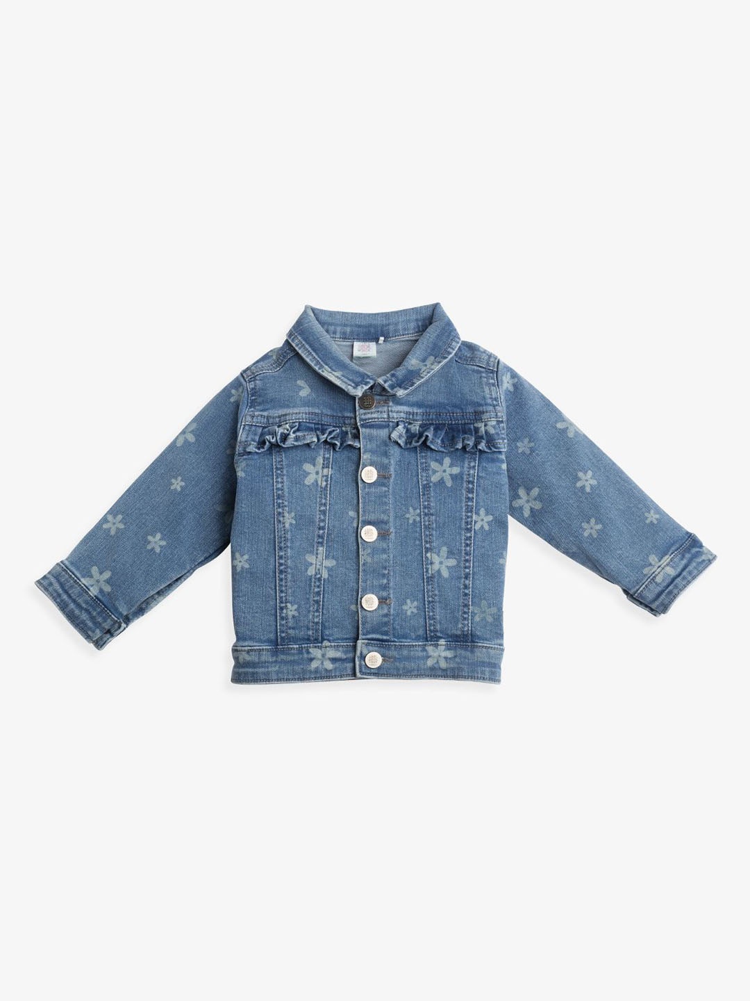 

Ed-a-Mamma Baby Girls Floral Outdoor Denim Jacket, Blue