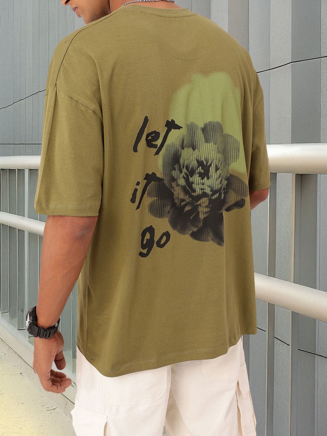 

Kook N Keech Classic Edge Graphic Printed Relaxed Fit T-shirt, Olive