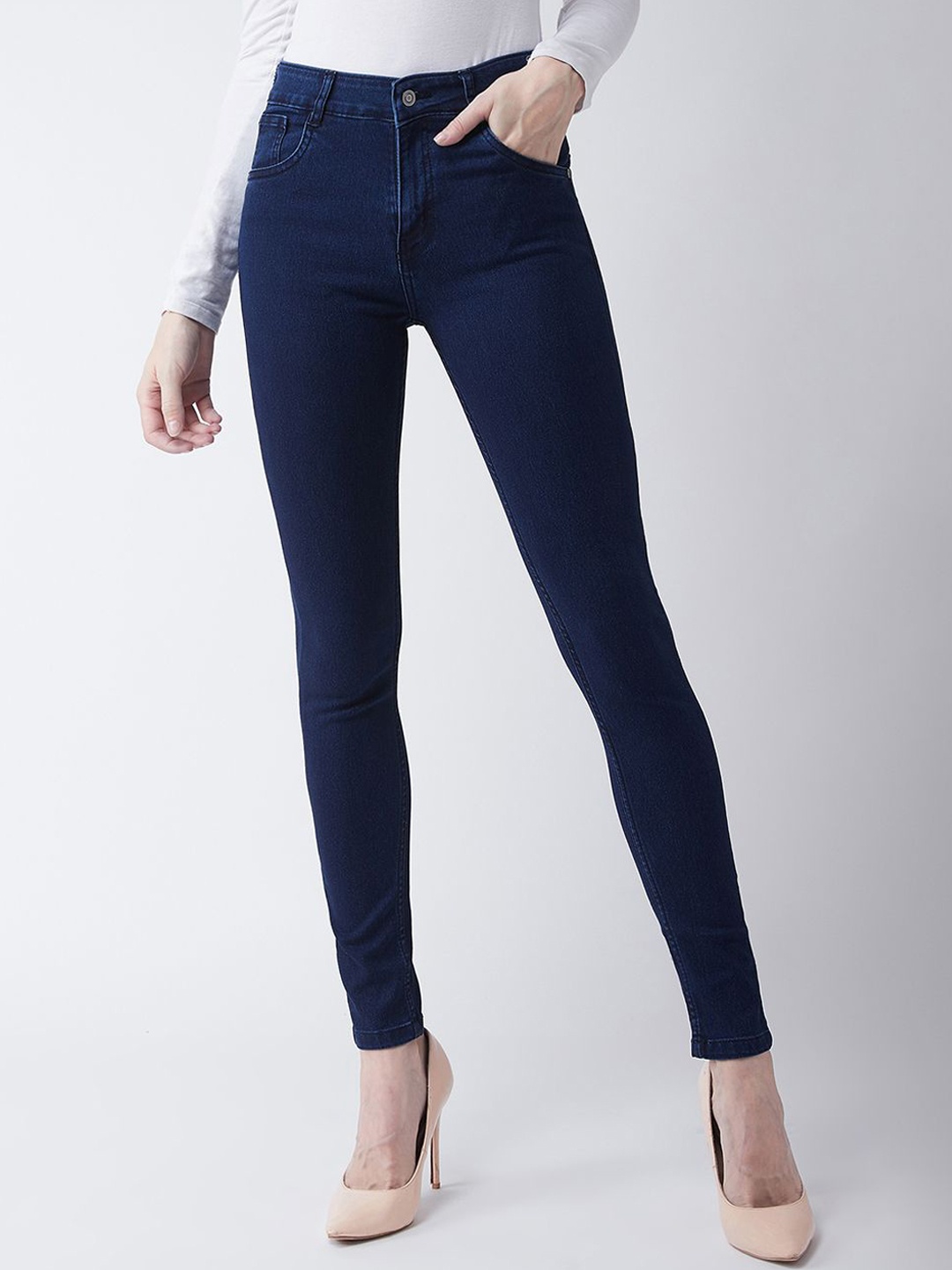 

Miss Chase Women Skinny Fit Stretchable Jeans, Navy blue