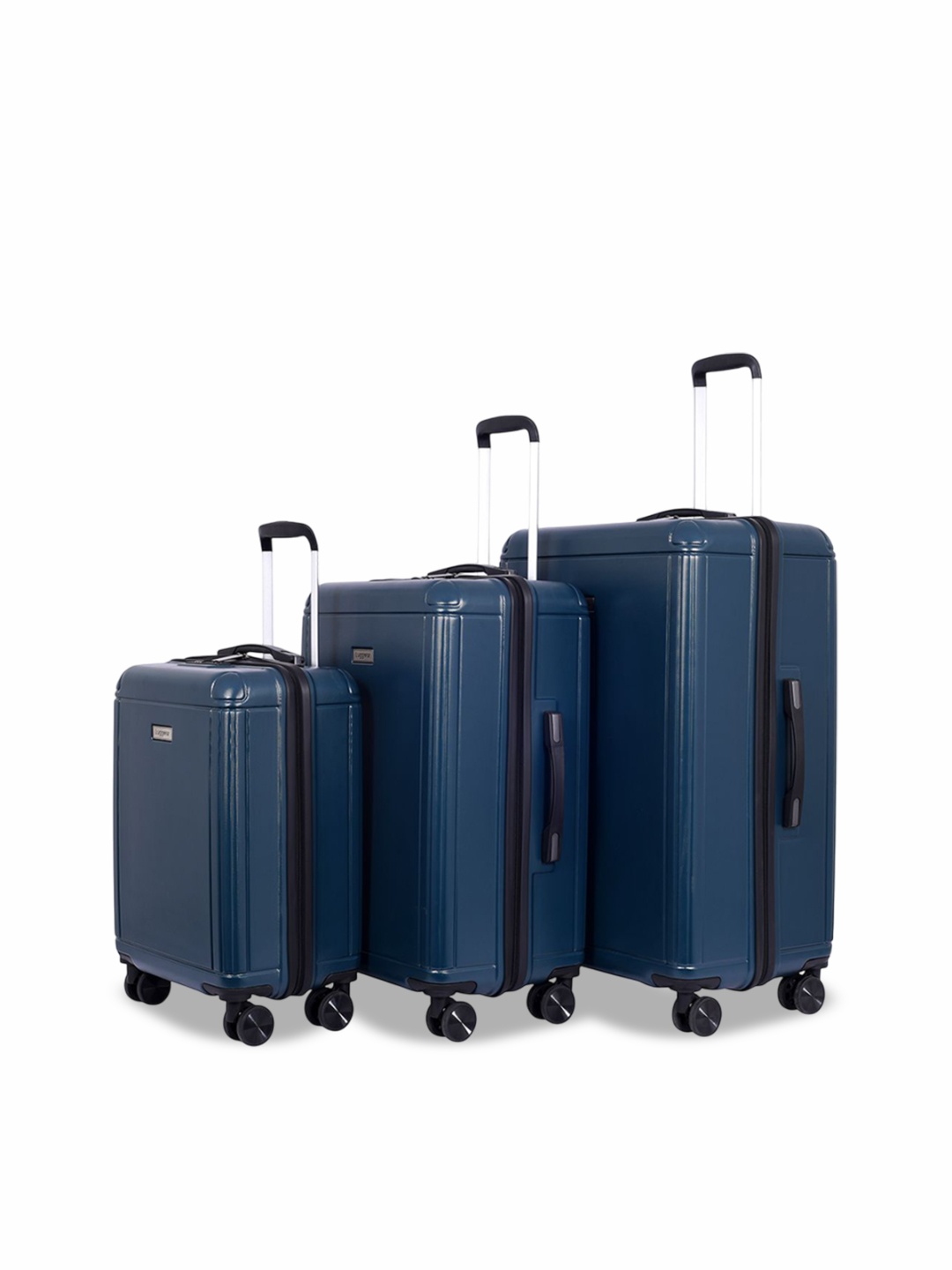 

Luggero Set Of 3 Hard-Sided Trolley Bags, Blue