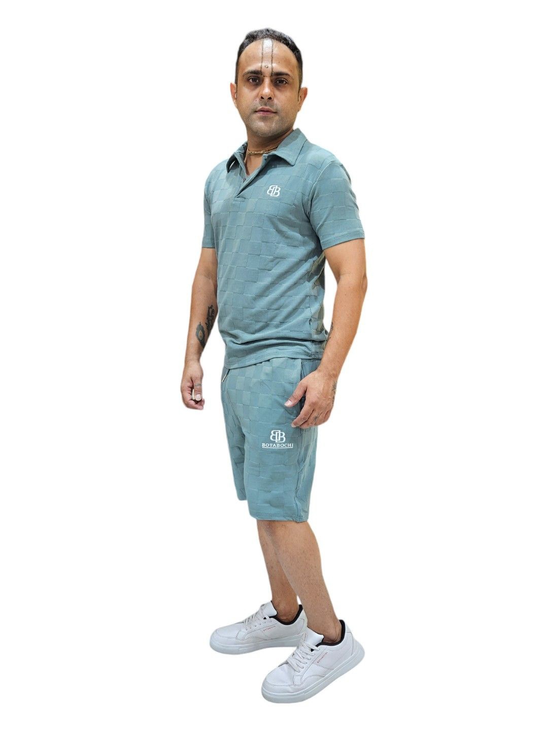 

BOTABOCHI Printed Tshirt With Shorts Co-Ords, Grey