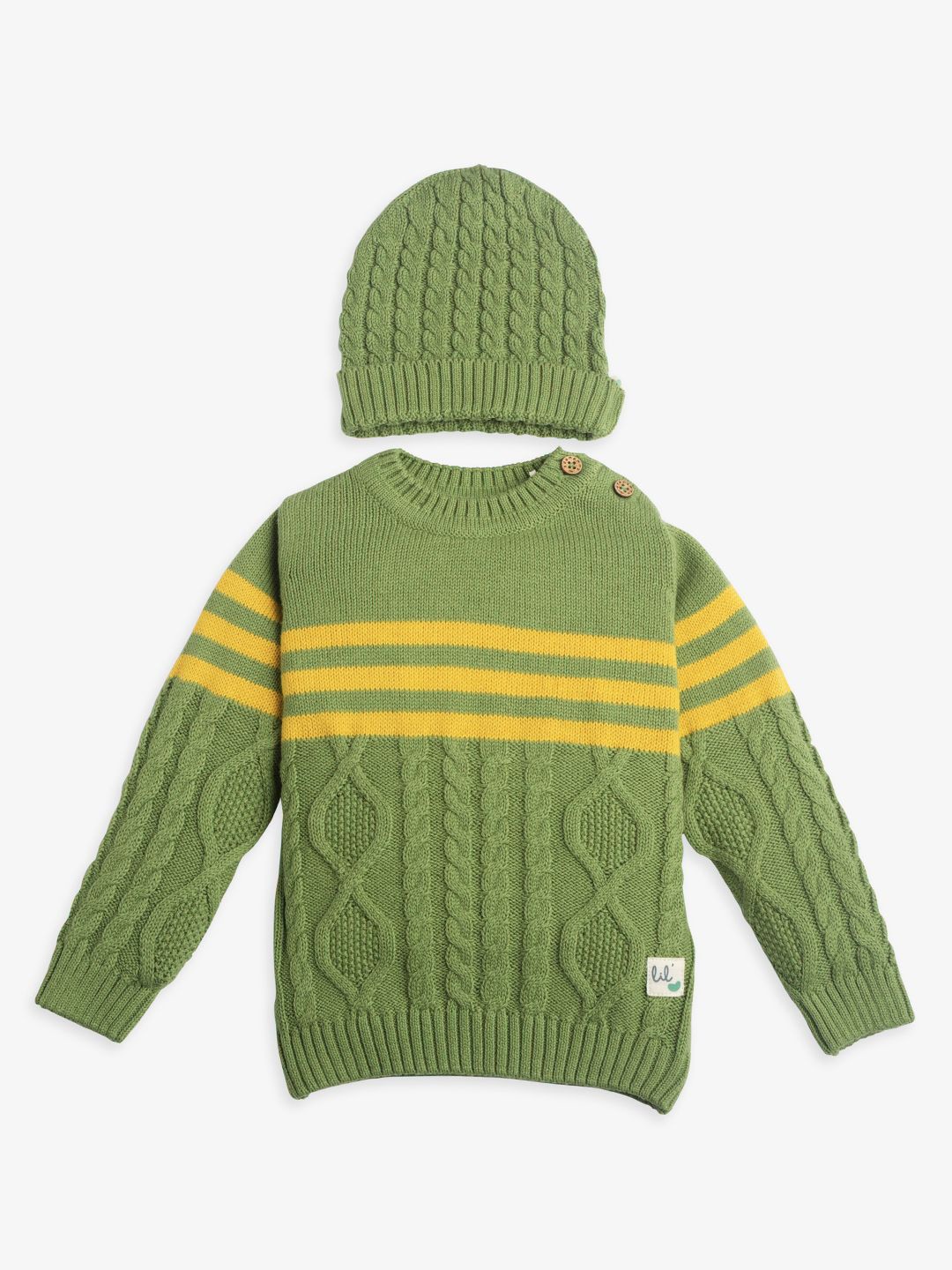 

Ed-a-Mamma Baby Boys Striped Cotton Pullover, Green