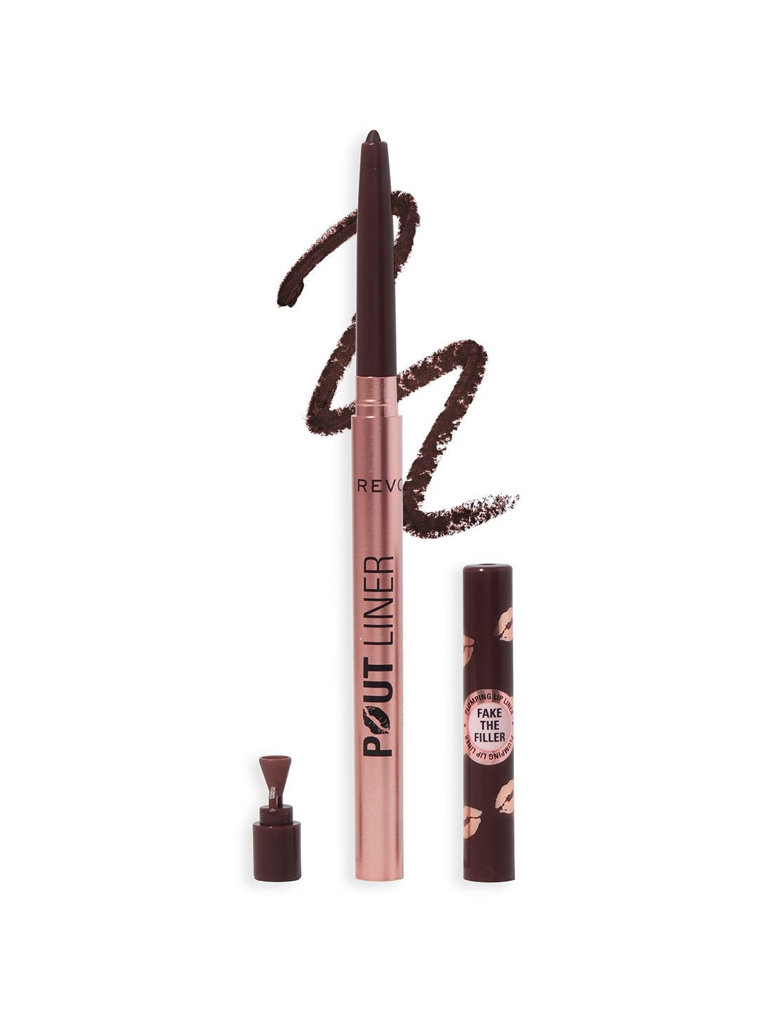 

Makeup Revolution London Pout Bomb Plumping Lip Liner with Sharpener - Espresso Cool Brown