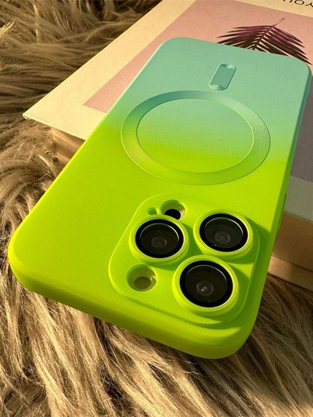 

Luxury Kase Solid Printed iPhone 15 Pro Max Back Case Mobile Accessories, Green