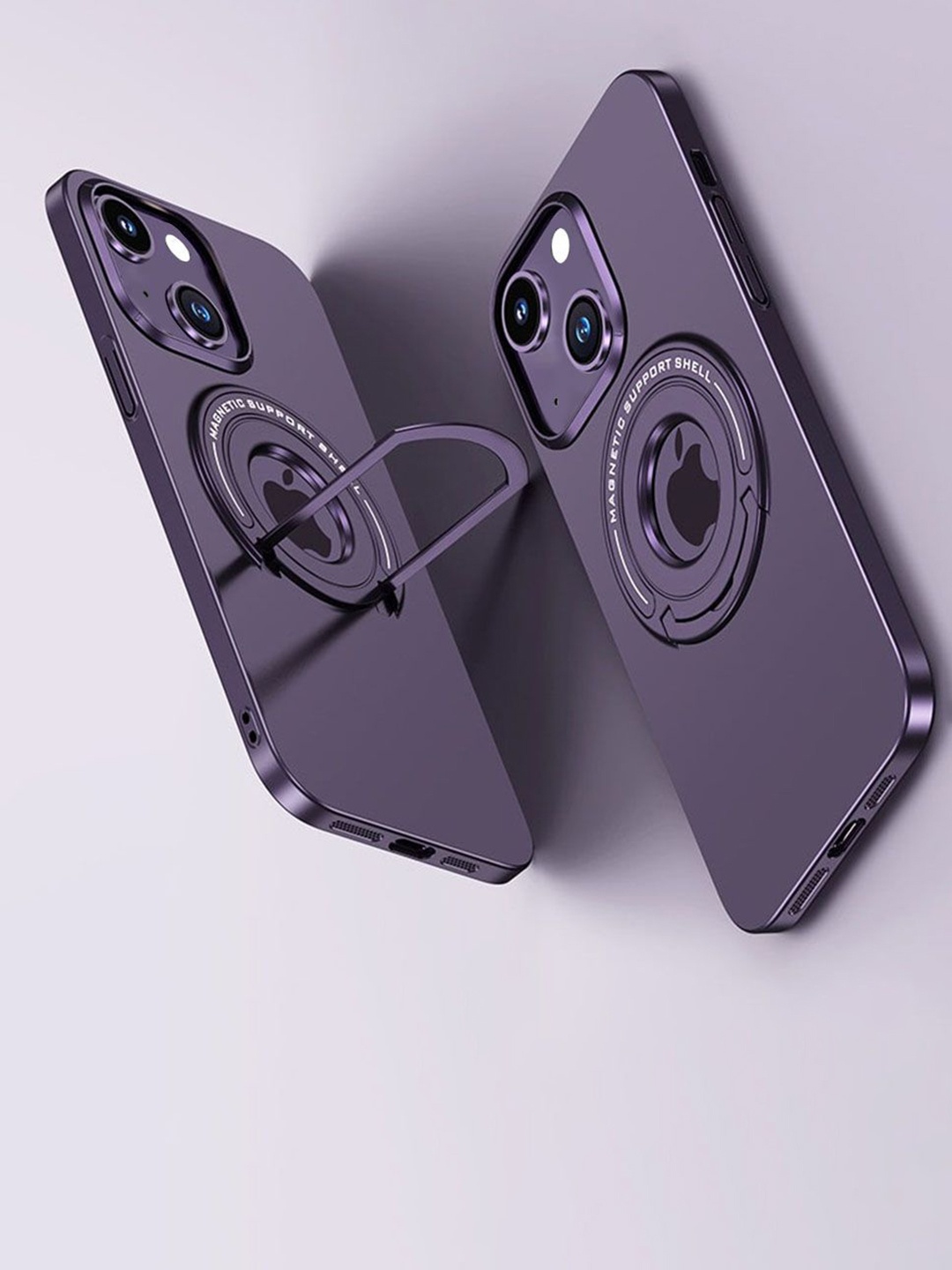 

Luxury Kase Solid Printed iPhone 14 Back Case Mobile Accessories, Purple