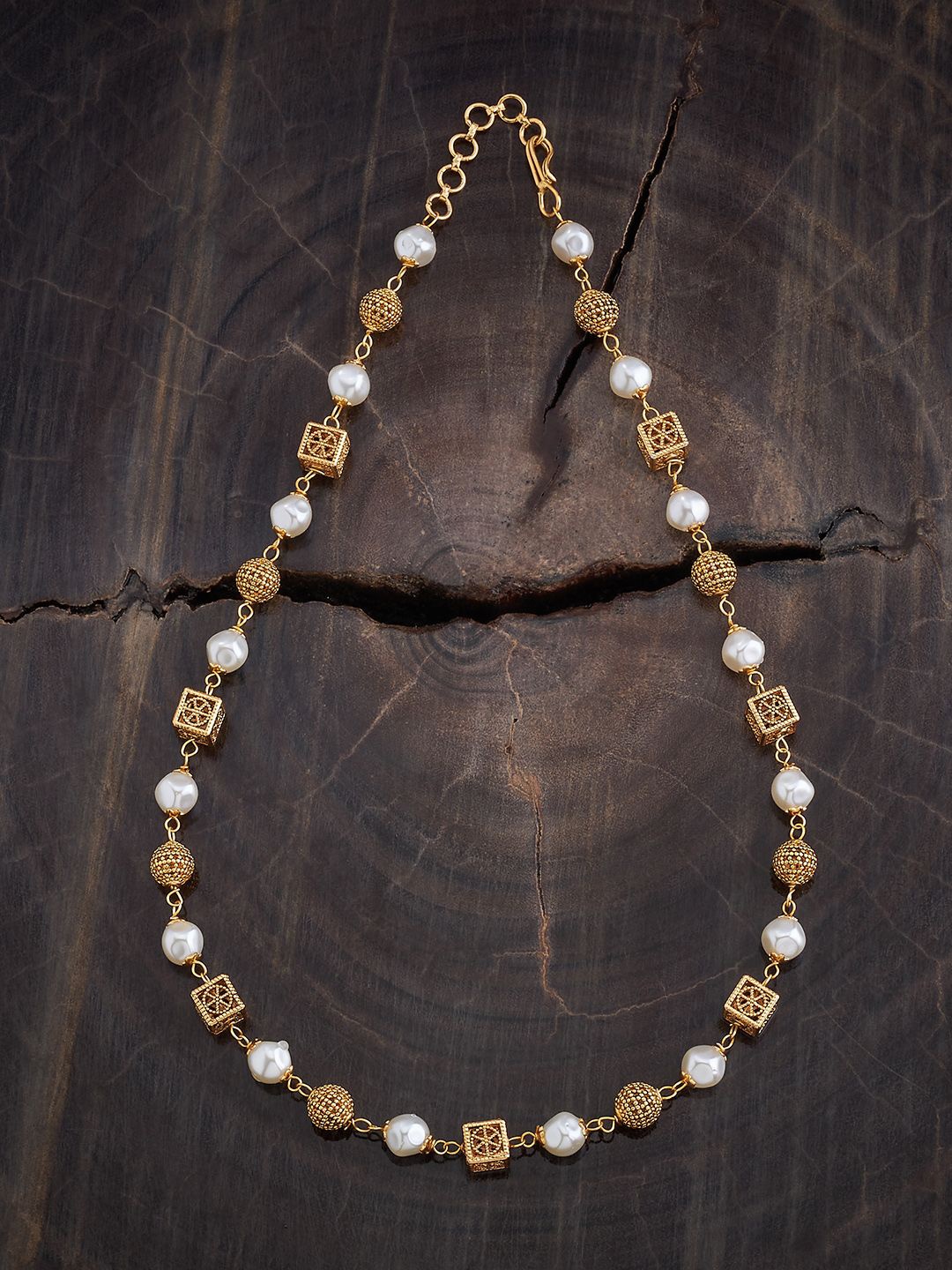 

Kushal's Fashion Jewellery Gold-Plated Beaded Antique Necklace