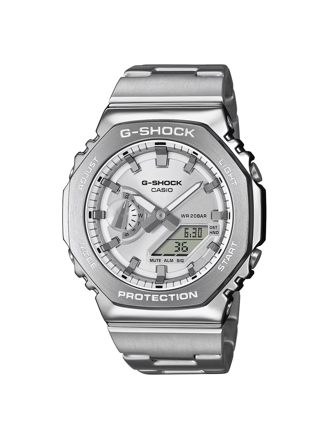 

CASIO Men Dial & Stainless Steel Cuff Straps Analogue and Digital Chronograph Watch G1612, Silver