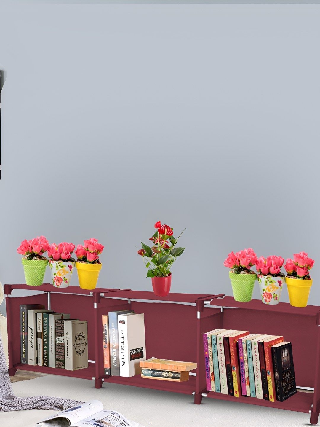

Decent Hut 6 Shelves Storage Book Shelf, Red