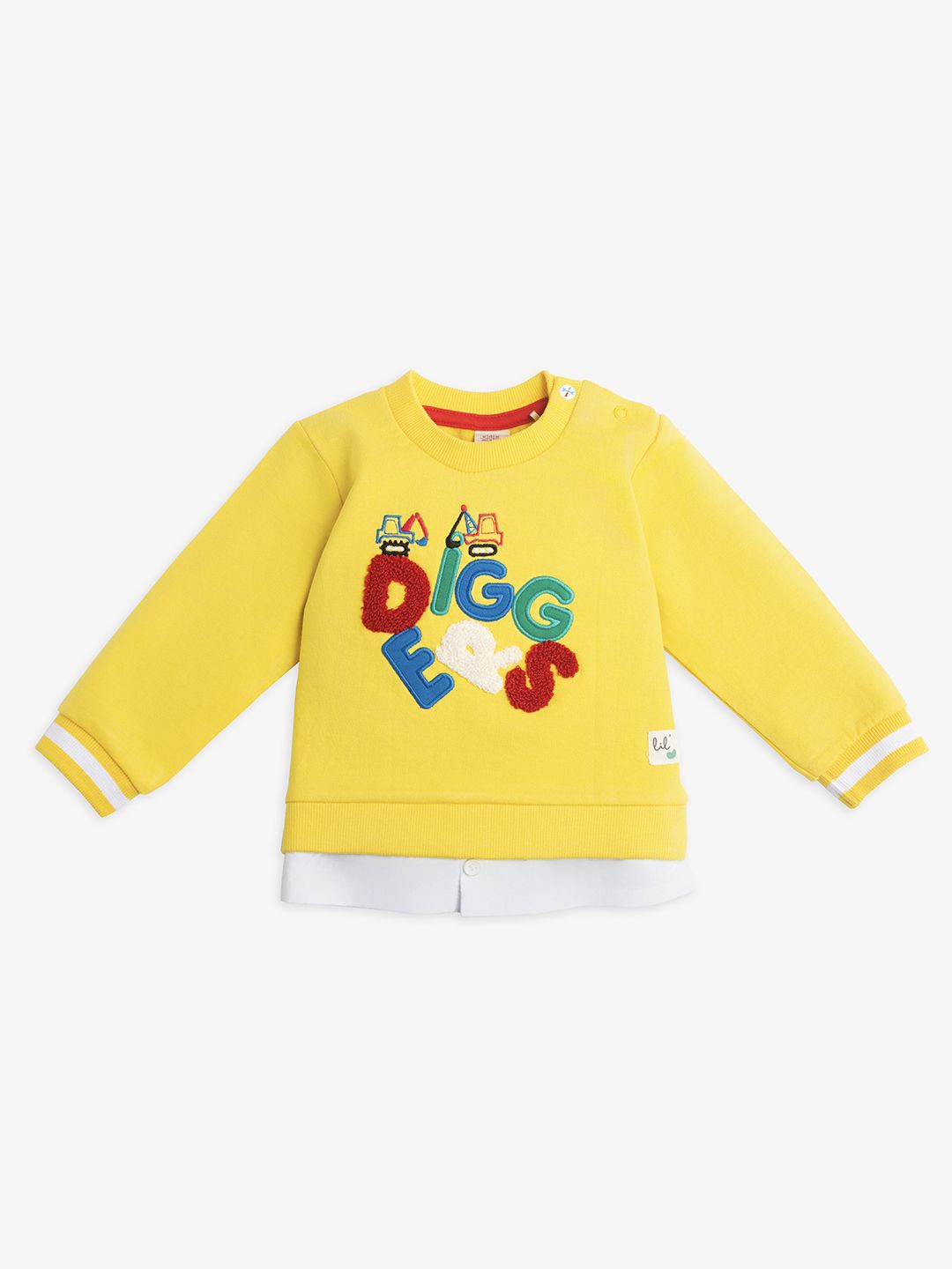 

Ed-a-Mamma Baby Boys Typography Printed Cotton Sweatshirt, Yellow