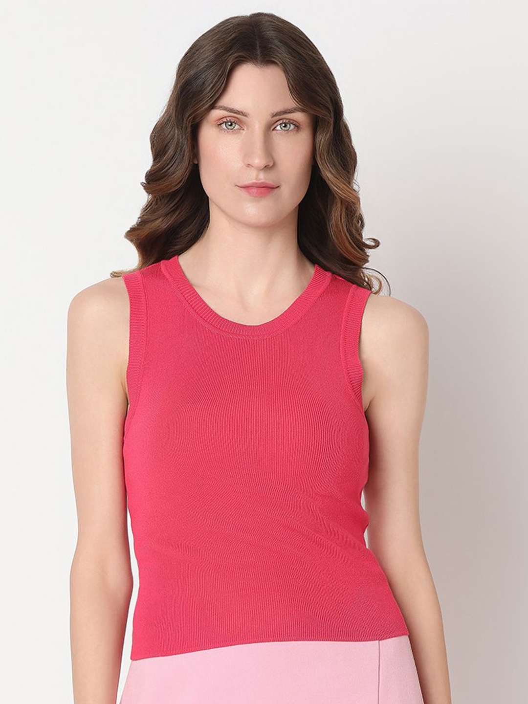 

Vero Moda Women Round Neck Tank Top, Pink