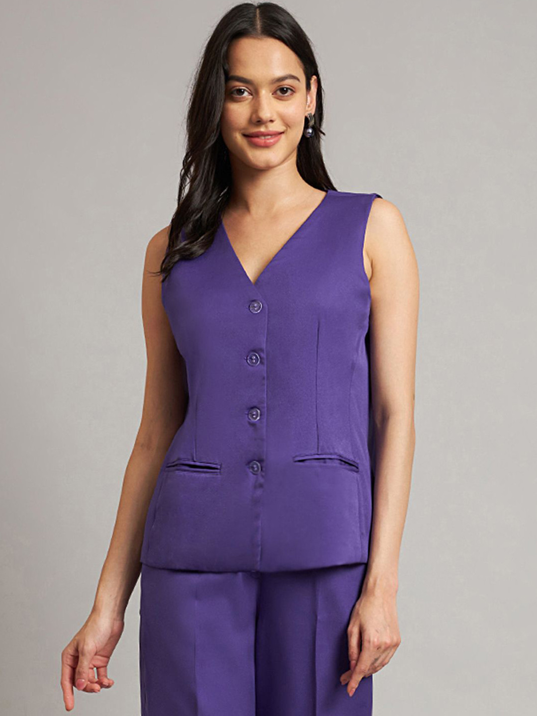 

BRINNS V-Neck Waistcoat, Violet