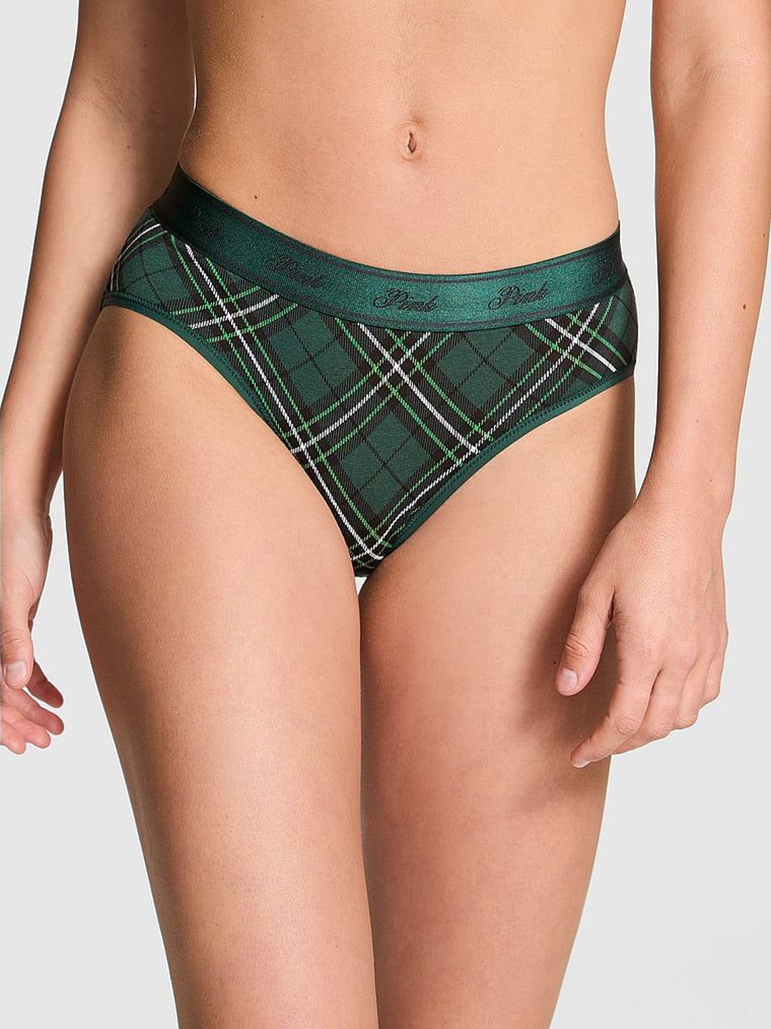 

Victoria's Secret Women Checked Printed Hipster Briefs, Green