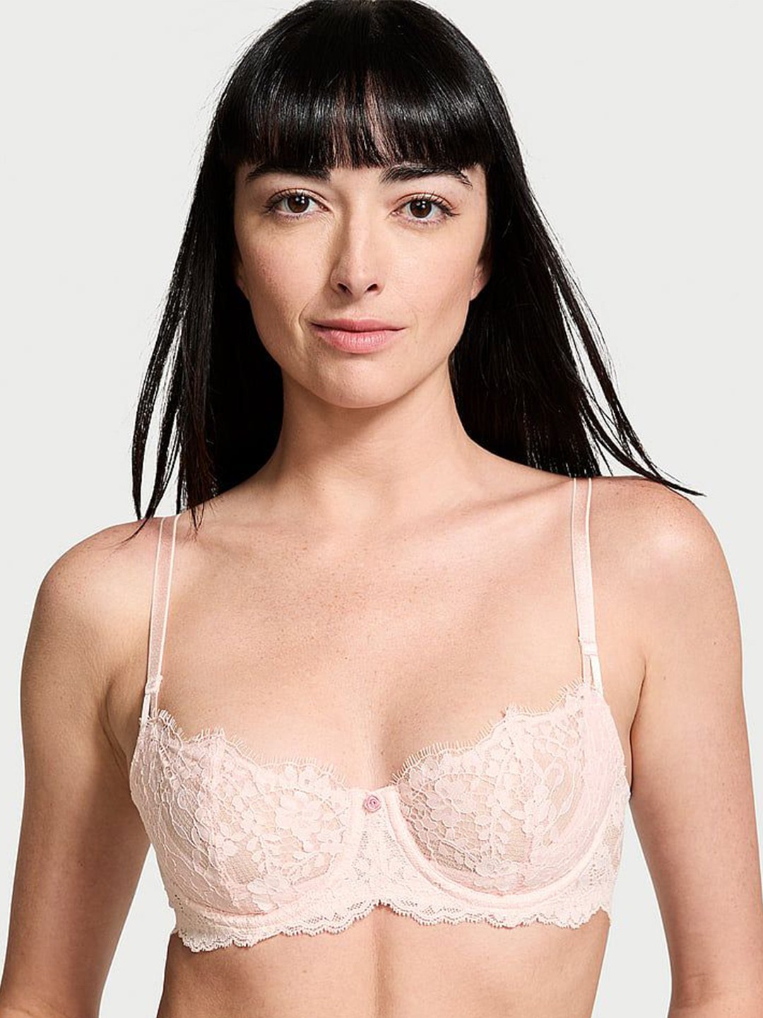 

Victoria's Secret Women Half Coverage Underwired Lace Balconette Bra, Pink