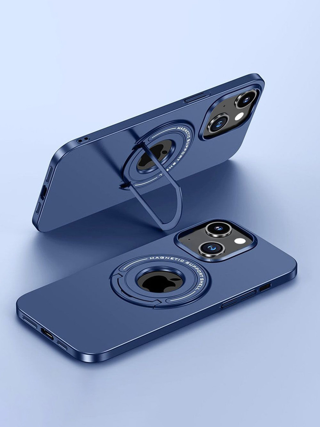 

Luxury Kase Solid Printed iPhone 13 Back Case Mobile Accessories, Blue