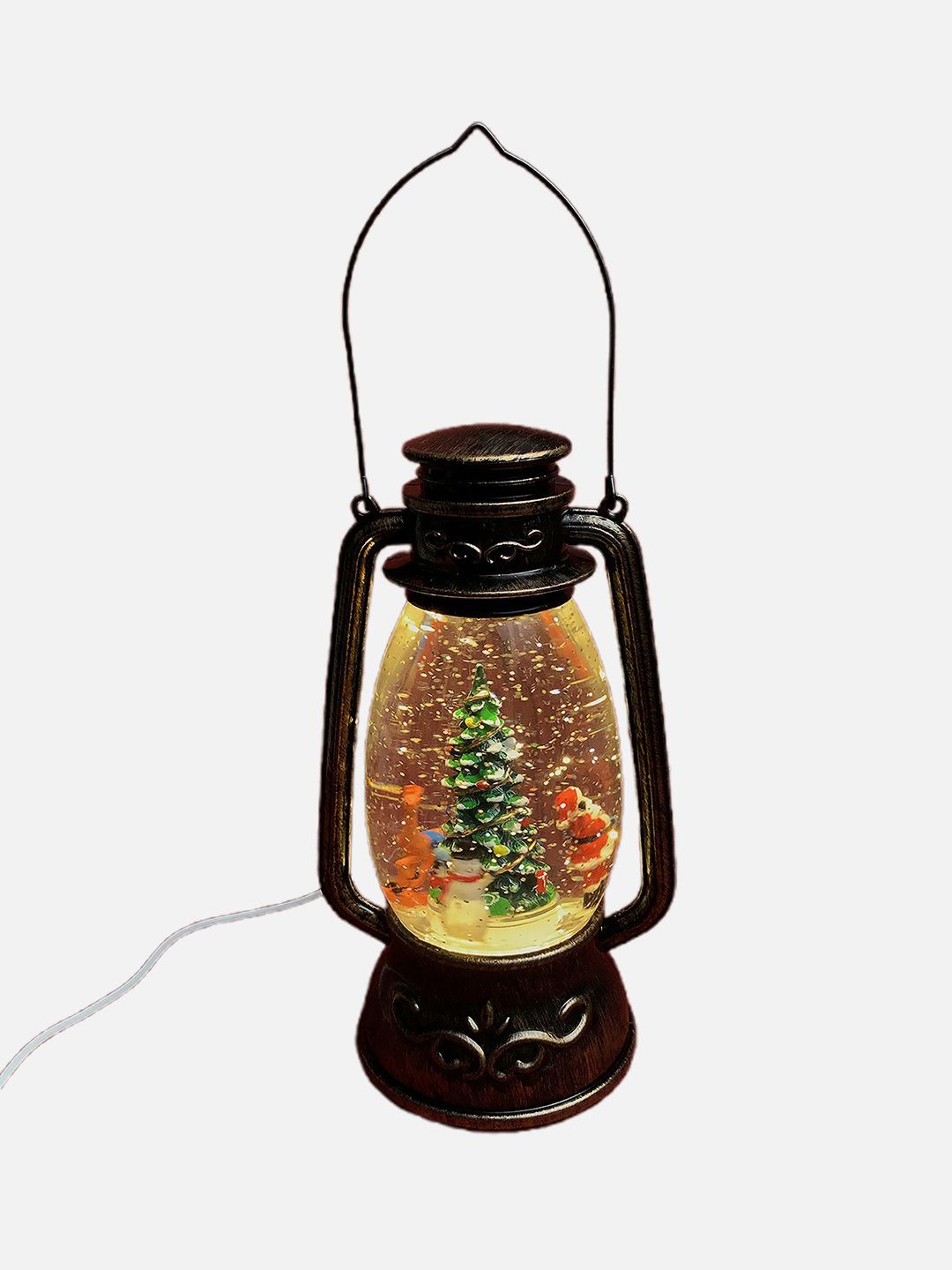 

Little Surprise Box LLP Brown Glass Deer Musical Glitter Water Christmas Snow Lantern